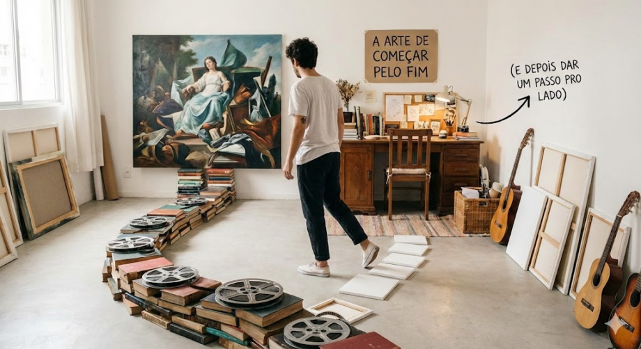 Crônicas de Vos | A Arte de Começar pelo Fim (e depois dar um Passo pro Lado)